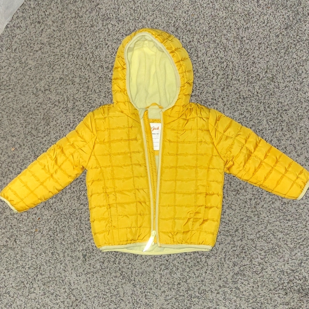 2T cat & jack yellow puffer jacket